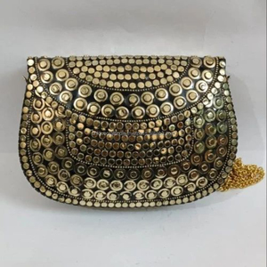 Sac à bandoulière en résine mosaïque multicolore écologique à faire soi-même avec chaîne de perles métalliques, sac à main fait main pour femme, idéal pour les soirées - Product Image 4