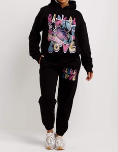 Ensemble de survêtement de jogging personnalisé pour femme, comprenant un sweat-shirt à demi-zip et un pantalon de jogging - Product Image 3