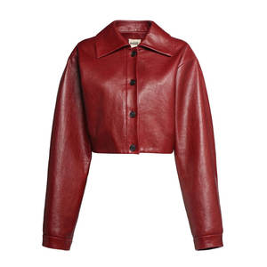 Chaquetas de cuero sintético transpirables para mujer, de manga larga, para otoño e invierno, estilo motociclista. - Product Image 1