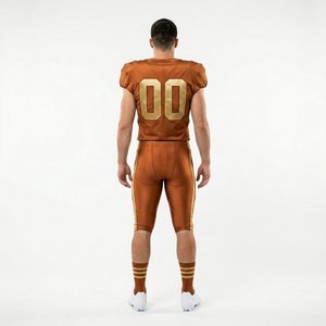 Uniforme de football américain robuste en tissu 100 % polyester, service OEM, unisexe adulte, coupe courte, personnalisable avec nom d'équipe pour le match - Product Image 2