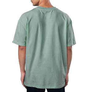 Camiseta de Algodón de Manga Corta para Hombre, Corte Regular, Color Verde Sólido, Cuello Redondo, Estilo Informal, Tejido de Punto Liso - Product Image 6