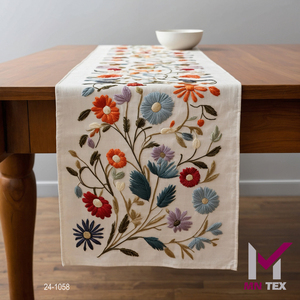 Camino de mesa de algodón Premium, tejido liso teñido con diseño ecológico para decoración de granja, bodas, festivales de comedor informales - Product Image 1