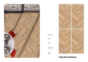 Carrelage en porcelaine imitation bois à chevrons pour salle à manger, cuisine, intérieur - Product Image 2