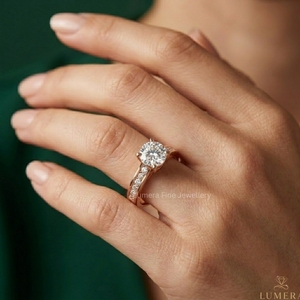 Custom Lab Grown Diamond Solitaire Engagement <b>Ring</b> Round Cut Wedding <b>Ring</b> for Women Rose Gold IGI Certified - Product Image 5