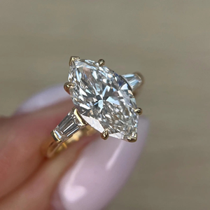 Unisex Oval Cut Diamond Engagement Ring Prong Setting 5.70Carat Lab-Grown Luxury IGI Certified <b>Wedding</b> 14k Eternity Vermeil - Product Image 5