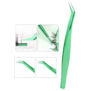 High Quality Durable Anti-Static Precision Fine Stainless Steel Eyelash Extension Tweezers Serrated Tip Custom Logo Salon Use - Product Image 5