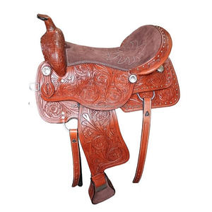 Selle de cheval adulte Western Pleasure Trail au design unique, idéale pour l'équitation, selle de cheval Western en cuir véritable fabriquée à la main - Product Image 2