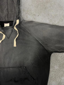 Sweat-shirt à capuche délavé effet acide pour homme, en molleton de coton vintage, style streetwear décontracté - Product Image 3