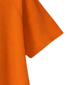 Camiseta Polo Corta Naranja Personalizada para Mujer, Manga Raglán, Top Informal de Algodón, Cierre de Botones, Corte Holgado, Moda Urbana de Verano - Product Image 6