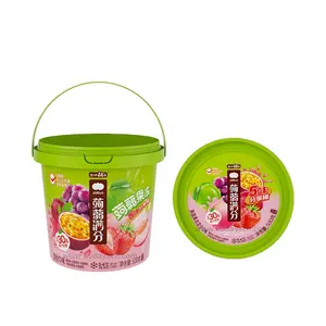 Großhandel IML PP 1l 2,5l 3l 5l Plastik pudding behälter Bonbon glas Lebensmittel eimer mit Griff