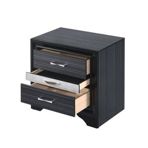 Comodino nero con 2 cassetti e 1 cassetto per gioielli - Product Image 4