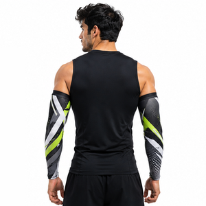 Mangas de compresión deportivas para hombre, personalizadas, transpirables, de secado rápido, elásticas, para fitness, running, ciclismo, entrenamiento, soporte y protección atlética. - Product Image 4