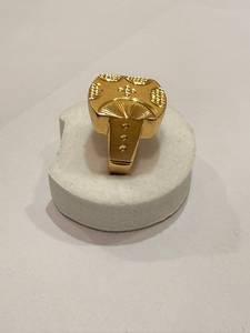 Anillo de Sello Cuadrado Chapado en Oro para Hombre, Diseño Vintage con Patrón de Cuentas, Joyería de Lujo para Fiesta, Regalo, Venta al por Mayor - Product Image 3