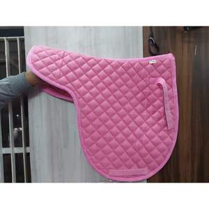 High Quality Luxury Horse Saddle Pad Contoured Dressage Felt <b>Strip</b> Flag Western Style Genuine <b>Leather</b> Shell Fabric Lining - Product Image 2