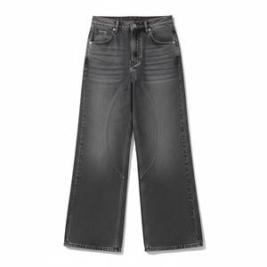 Vaqueros holgados para mujer con logotipo personalizado, servicio OEM, pantalones de mezclilla de pierna ancha para ropa casual de calle y colecciones de moda. - Product Image 5