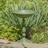 Support de bain d'oiseaux en métal pour la décoration du jardin et de la cour, design robuste, revêtement résistant à la rouille pour une utilisation en extérieur