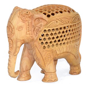 Artisan Hand-Carved Jodhpur Wood <b>Elephant</b> Handle - Wholesale B2B Pricing - Product Image 1