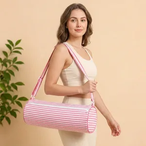 Bolsa de Transporte para Esterilla de Yoga Acolchada de Algodón de Alta Calidad, Lavable, Ecológica, Hecha a Mano, Estampada, para Pilates, Gimnasio, Ejercicio, Meditación, Personalizada - Product Image 1
