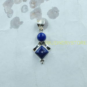 Collier pendentif en pierre précieuse lapis-lazuli bleu naturel, pendentif en argent sterling 925, grand bijou en lapis-lazuli, cadeau pour femme - Product Image 6