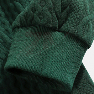 Pull à capuche en tricot torsadé pour hommes, sweat-shirt texturé, pull à capuche décontracté de couleur unie, streetwear automne-hiver pour hommes - Product Image 5