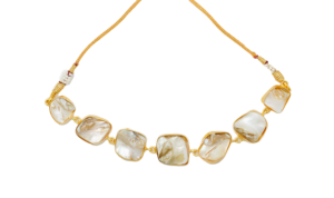 Gold <b>Pearl</b> Necklace <b>Set</b> for Women with Earrings - Product Image 6