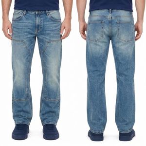 Custom <b>White</b> <b>Mens</b> Denim Pants Relaxed Fit Pure Woven Cotton Twill Clean Mid Rise Plain Streetwear Daily Jean <b>Trousers</b> - Product Image 5