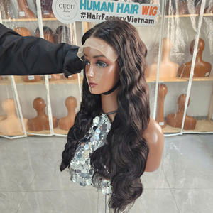 Pelucas de Cabello Humano Doble Trama 100% Virgen Natural Vietnamita Negro Ondulado 26 Pulgadas con Cierre de Encaje 5x5 Extensiones Largas - Product Image 2