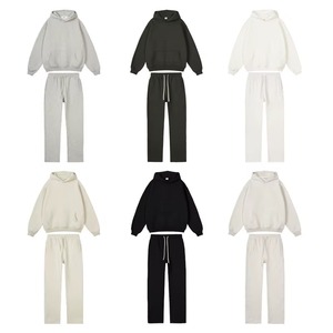 Ensemble de survêtements et de sweats à capuche en molleton doublé de coton mélangé 350 g/m² de haute qualité, faible MOQ OEM, personnalisable - Product Image 5