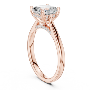 เครื่องประดับคลาสสิกสำหรับสาวๆ ทำจากทองคำกุหลาบ 14k ประดับเพชรทรง Asscher คุณภาพเยี่ยม เพาะเลี้ยงในห้องปฏิบัติการ เหมาะสำหรับแหวนหมั้นหรือแหวนแต่งงาน - Product Image 4