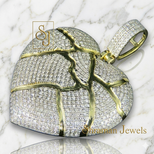 Women's Fine Fashion Jewelry <b>Necklace</b> Custom Gold Plated 925 <b>Silver</b> Moissanite Diamond Iced Romantic Heart Charms Pendants Party - Product Image 1