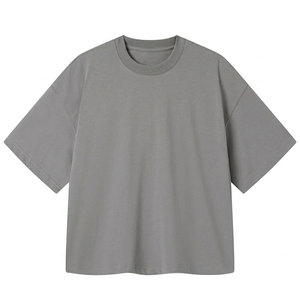 T-shirt personnalisé avec logo imprimé en relief 3D, T-shirt homme surdimensionné, T-shirt uni épais, col rond, coupe courte et ample - Product Image 1