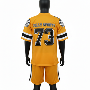 Ensemble short et maillot de football pour homme, tissu léger en polyester mesh 180 GSM, jaune et noir, logo en twill, ensemble court pour homme - Product Image 2