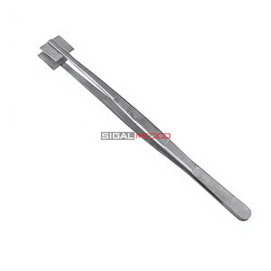 Mashing Tweezer 8 Inch with 3/4 Inch Flat <b>Square</b> Pads Lampworking Glass Work Bead Masher Stainless Steel Precision Glass Forming - Product Image 2