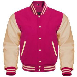 Veste universitaire en laine Melton pour homme, manches en cuir, mélange de tissus en toile, veste Letterman personnalisée, vente en gros - Product Image 1