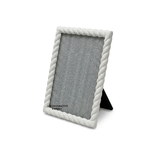 Modern <b>White</b> Rope Border Desktop <b>Picture</b> <b>Frame</b> Durable Handcrafted Metal Photo <b>Frame</b> for Luxury Gift - Product Image 2