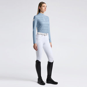 High Quality 4way Stretch Horse Riding Equestrian Shirt Top <b>Base</b> <b>Layer</b> Competition Show Shirt Polo in Soft Feel Technical Fabric - Product Image 6