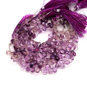 Natural Pink <b>Amethyst</b> Faceted Pear Beads 5MM 7MM Shaded <b>Amethyst</b> Briolette Beads 6 Inch Strand For Jewelry Making in Wholesale - Product Image 2