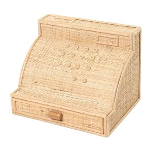 Caja Registradora de Juguete de Ratán Tejida a Mano para Niños con Cajón y Botones, Juego de Imitación Hecho a Mano para Niños Pequeños, Venta al por Mayor - Product Image 2