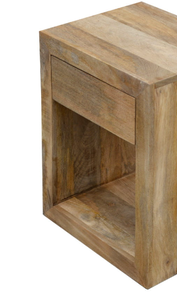 Mesita de Noche de Lujo Estilo Rústico Moderno, Hecha a Mano con Madera Maciza de Mango, Diseño Ecológico, con un Cajón de Almacenamiento para Dormitorio - Product Image 2