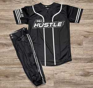 Ensemble uniforme de baseball Tribe, maillot rouge à manches courtes et pantalon, imprimé 11, respirant, 100% polyester, séchage rapide, vêtements pour hommes - Product Image 2