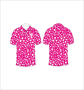 Polo personnalisé pour homme à pois roses – T-shirt de golf à manches courtes avec imprimé à pois sur toute la surface, vêtement d'été décontracté et respirant - Product Image 3