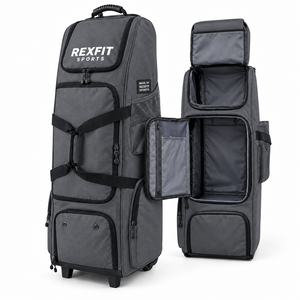 Sac de rangement portable pour équipement de baseball, grand sac de voyage à roulettes avec design personnalisé et poches zippées - Product Image 3