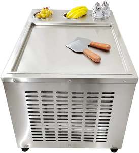 Machine à rouleaux de crème glacée frite avec bac à glace carré unique 18x18 pouces, 3 réservoirs de garniture, système de dégivrage automatique par réfrigérant et IA - Product Image 2