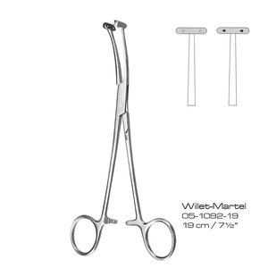Pince hémostatique Willet-Martel 19 cm, pince chirurgicale manuelle réutilisable, instrument de chirurgie générale - Product Image 1