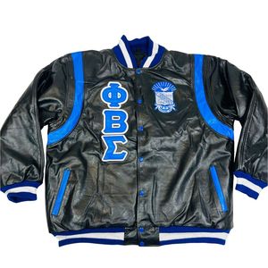 Phi Beta Sigma All Leather Letterman Jacket for Men Premium Quality Comfortable Fit Greek Fraternity Apparel Varsity Outerwear - Product Image 2