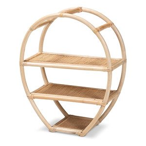 Arched <b>rattan</b> <b>bookcase</b> set woven book case shelves handmade wooden wall shelf rack cheap cost - Product Image 1