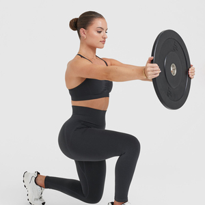Leggings pour femmes très vendus, longueur intégrale, extensibles, respirants, tricotés, sportifs, pantalons de sport à taille haute, couleur unie, leggings pour femmes - Product Image 5