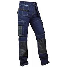 Pantalones de Trabajo de Mezclilla Azul, Pantalones Cargo con Múltiples Bolsillos, Pantalones Largos para Trabajos al Aire Libre - Product Image 3