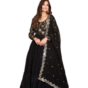 Latest Designer Anarkali Gown by FabZone Faux Georgette Embroidery Sequence Work <b>Indian</b> & <b>Pakistani</b> <b>Clothing</b> - Product Image 1