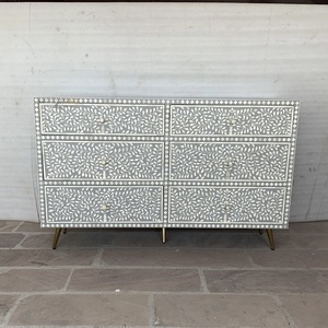 ILAHI's Bone Inlay <b>Drawer</b> Modern Design Agate Detailing <b>Storage</b> Portable Home Furniture - Product Image 2